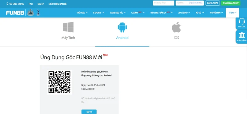 Quy trình tải app Fun 88 cho người dùng trên các thiết bị Android